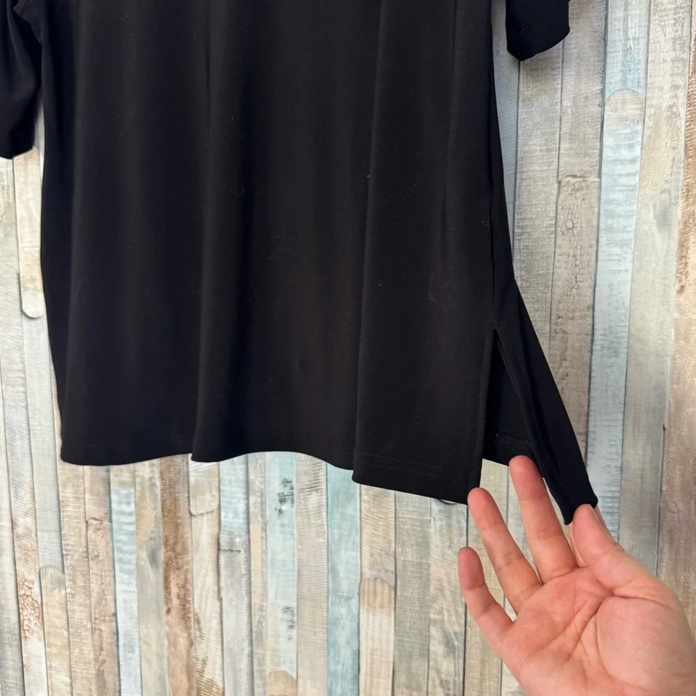 Sympli 8 Black Short Sleeve Go To T Shirt Tee Top Jersey Stretch Knit Classic - Picture 3 of 9